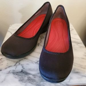 Crocs black wedge shoe